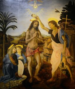 208 - O batismo de Jesus - Verrochio e Leonardo da Vinci - 1472