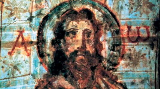 2347a - Cristo Pantocrator - Catacumba de Commodilla -Roma - uma das primeiras imagens de Cristo com barba com fisionomia judaica1