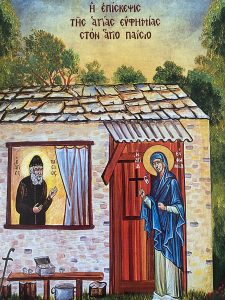 3228 - São Phaisios do Monte Athos recebe a visita da grande mártir Santa Eufêmia - Skaliotis Anargyros