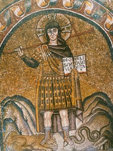 3363 - Cristo Guerreiro na Capela da Arquidiocese de Ravenna, século VI - detalhe