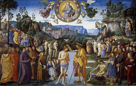 346 - O batizado de Jesus Cristo - Pietro Perugino - Capela Sistina