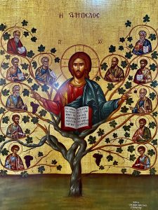 559 - Jesus na Árvore da Vida com os Evangelistas nos galhos - Michael Damascenos – sec XVI