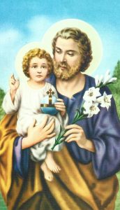 5855 - São José com o lírio branco e o menino Jesus