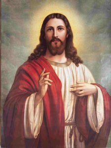 6512 - Jesus Cristo com manto branco e vermelho