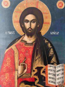 6537 - Jesus Cristo Pantocrator - Santo Fotis Kondilo - Monastério Gregoriou do Monte Athos - 1778