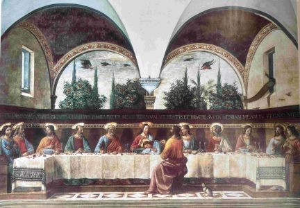 7125 - A Santa Ceia - ícone renascentista - Domenico Ghirlandaio - sec XV