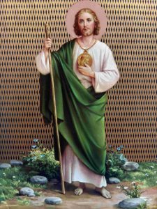 7301 - São Judas Tadeu com manto verde