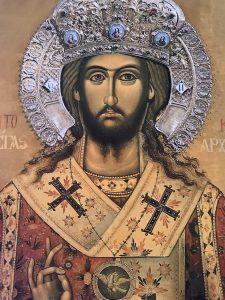 8756 - Pantocrator e Grande Sumo Sacerdote na iconóstase do Catholicon