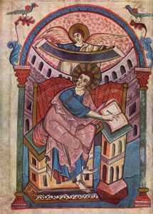 Hall Heus - São Matheus como um homem de asas, um anjo, “Imago Hominis”, Lindisfarne Gospels - British Library -  998