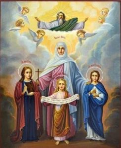 A Santa Sofia e as Filhas com Deus Pai Abençoando